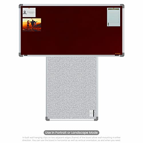 Image of Scholar Art Metis 2x4 Feet Fabric Pin-up Board for Study Table & Kids Room | High Strength Velvet Cloth + High Density Soft Board for Pinning Photos, Sticky Notes & Reminders (Maroon)