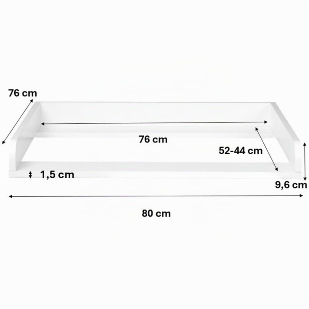 Mueble cambiador AVANTI TRENDSTORE Sophie para cómoda Ikea Malm - Hemnes, blanco, aprox. 80x9,6x76,3 cm