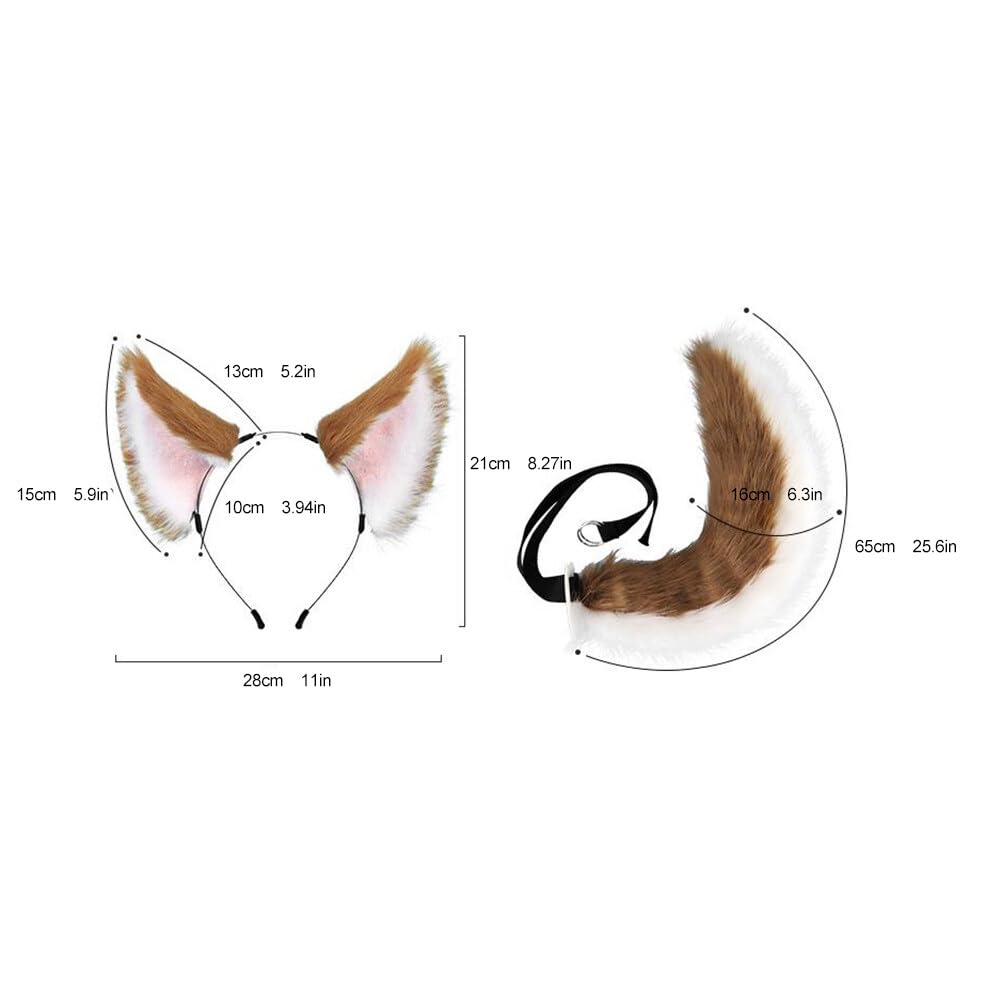 Ensemble Oreille et Queue de Renard en Fausse Fourrure Cosplay Costume Longue Queue de Renard Bandeau Oreilles de renard Pour Halloween, Noël, Cosplay, Fête, Jeux De Rôle Animés pour Adultes Enfants Ensemble Oreille et Queue de Renard en Fausse Fourrure Cosplay Costume Longue Queue de Renard Bandeau Oreilles de renard Pour Halloween, Noël, Cosplay, Fête, Jeux De Rôle Animés pour Adultes Enfants