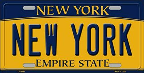 Biopracess New Sign new york new york state background novelty license plate 6x12 inches License Plate Sign