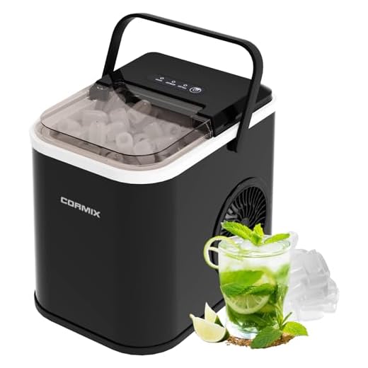 Ice Cube Machine, 120 W Small Ice Cube Maker, 8 Ice Cubes in 6 Minutes, 12 kg/24 h, Ice Maker with Infrared Sensor and Self-Cleaning for Kitchen, Office, Bar and Party