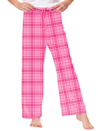 Image of Remimi Girl Boy Plaid Pants Drawstring Summer Casual Loose Bottoms 5-14 Years