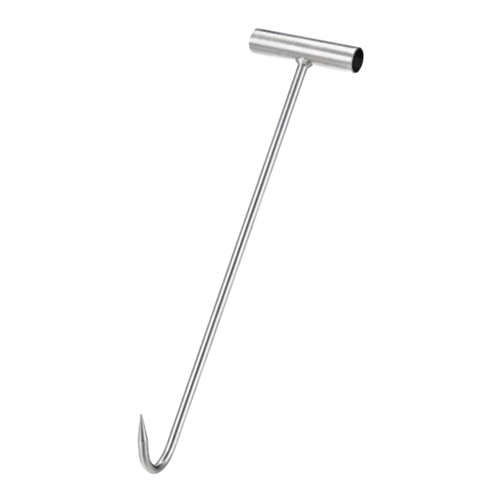WOVEBIUS Manhole Hook Tool Lifter Sewer Rolling Doors Lifting Versatile Lifting Hooks 60CM,Silver