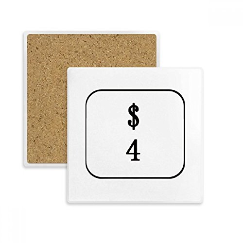 Coaster carré tasse absorbant pierre dessous de verre symbole clavier multicolor