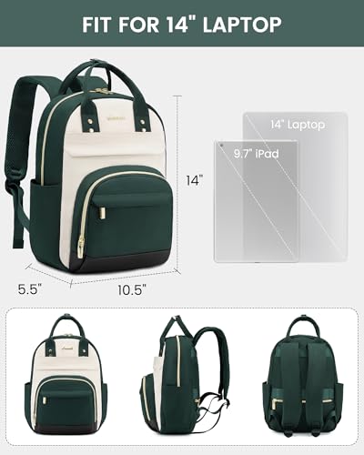 Image of LOVEVOOK Mini Backpack Purse for Women, Small Backpack Bag, Light Weight Stylish Backpack for Daily Travel, Drak Green-Beige-Black