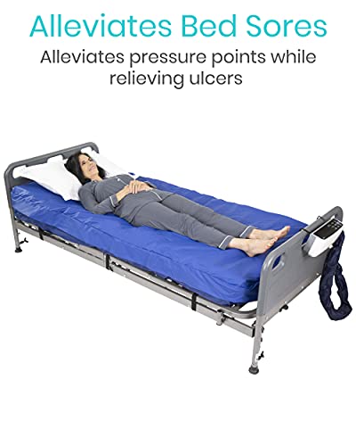 Vive 8" Alternating Pressure Mattress - Low Air Loss Hospital Replacement Mattress - Medical Bed Topper For Pressure Ulcers And Bed Sores - Variable, Inflatable Pressure Pump System #TOP1