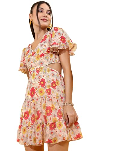Image of Tokyo Talkies Women Fit and Flare Red Mini /Short Dress