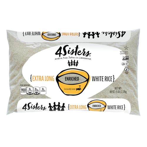 4Sisters - Enriched Extra Long White Rice - Sustainably Grown - Women Owned - 5lb