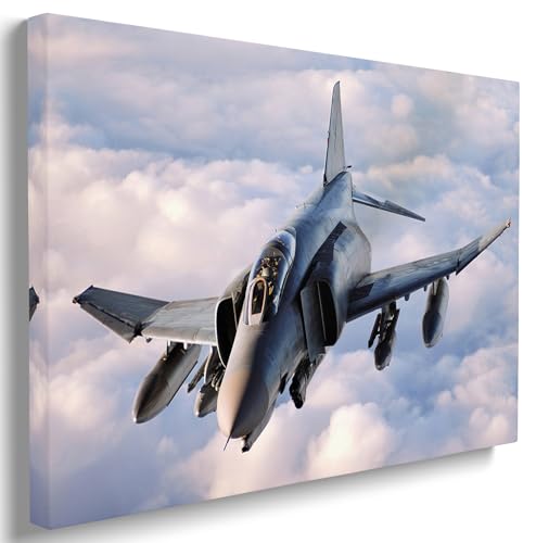 Danhonart F-4 Airplane Wall Decor Phantom II F 4 Fighter Jet Artwork Poster for Air Force Pictures Aviation Art Military Aircraft Canvas Prints - 12x18 Inches