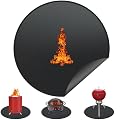 36'' Fire Pit Mat for Solo Stove Bonfire,Round Fireproof Under Grill Mats for Outdoor Grill?Portable and Reusable Deck Patio Accessories?Glossy Black.