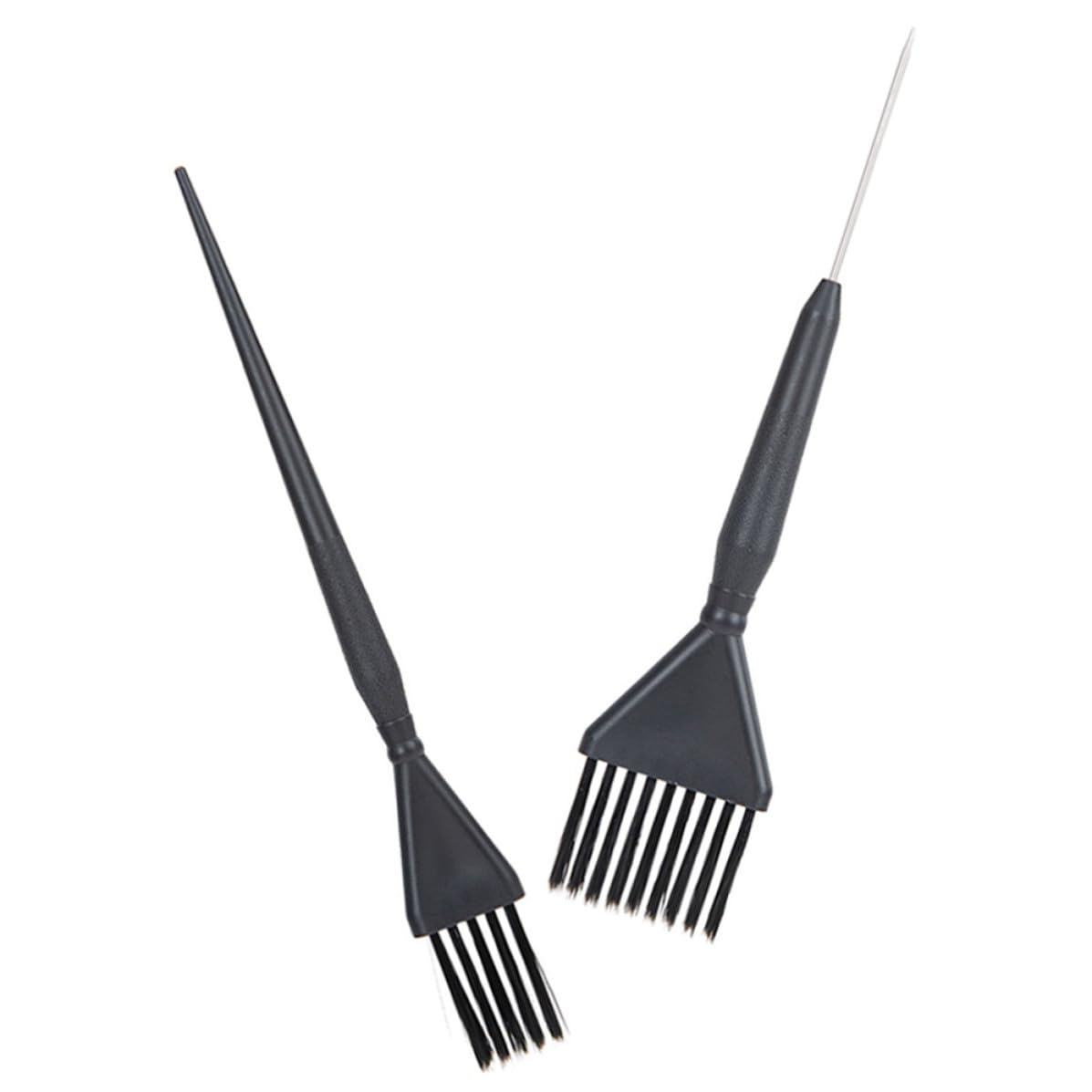 2pcs Highlight Comb Portable Black PP Stainless Steel Dye Brush