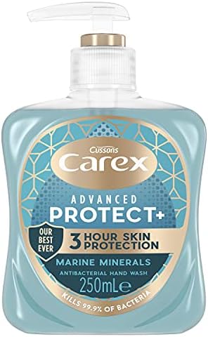 Carex Advanced Protect Marine Minerals Antibacterial Hand Wash, Liquid Hand Soap with 3 Hour Protection, Moistursing Ingredients, Bulk Buy, Pack of 6 x 250 ml