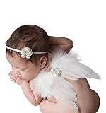 Bebé unisex 2 piezas juego de confección de diadema y alas de ángel.