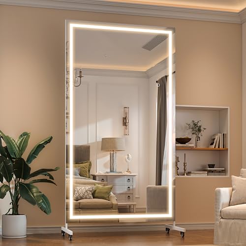 Hasipu 71 inch LED Mirror on Wheels