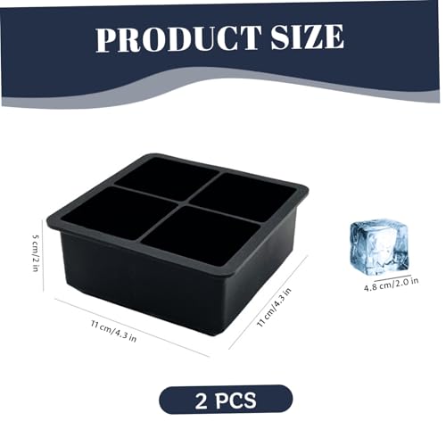 Molde de hielo silicona 2 piezas 4 cavidades 2 pulg miniatura 5