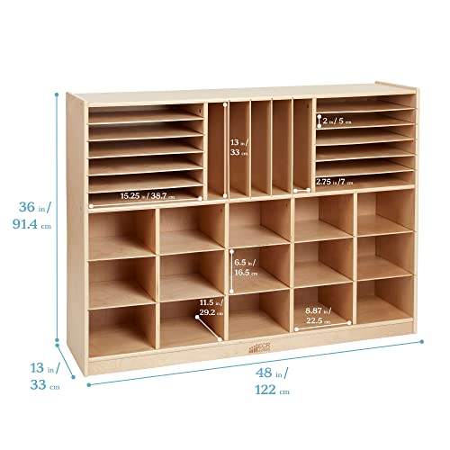 Ecr4Kids Multi-Section Mobile Storage Cabinet, Classroom Furniture, Natural #TOP2