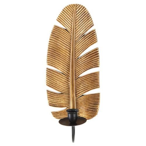 Decor Space Portavelas de pared con estructura de metal y poliresina para interiores