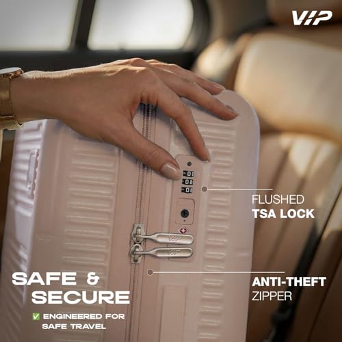 Image of VIP Vero Cabin /Medium /Large Trolley Bag| Slide Button Flushed TSA Lock | 8 Wheels | 3 Years International | Champagne /Lavander /Surf Spray