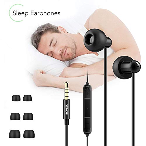 AGPTEK Sleep Earbuds, in-Ear Earphones for Sleeping with 3 Sizes Ultra-Light Soft Silicone