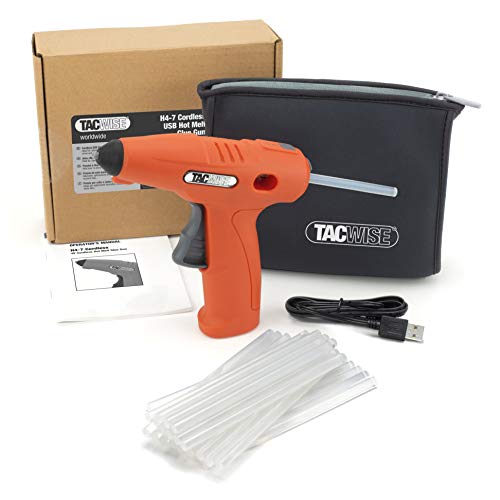 Tacwise 1559 H4-7 Cordless 4V Hot Glue Gun with 30 Glue Sticks and Neoprene Storage Bag
