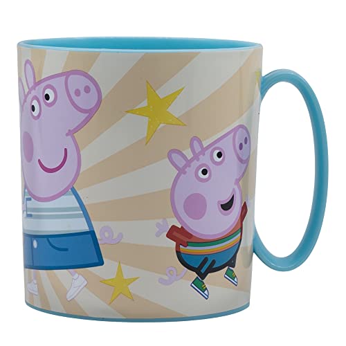 Caneca infantil de plástico reutilizável para micro-ondas de 390 ml de Peppa Pig