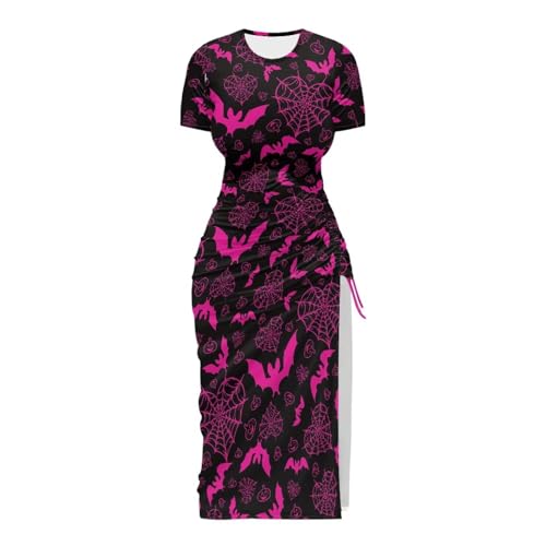 Image of Short Sleeve Dress for Women,Sexy Bodycon Dress,Plus Size Slit Dress,String Design s-4xl