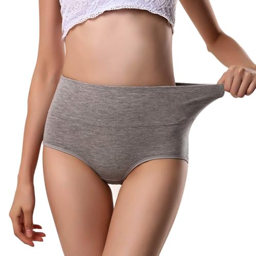 Image of ANNYISON Womens Underwear, Soft Cotton High Waist Breathable Solid Color Briefs Panties for Women