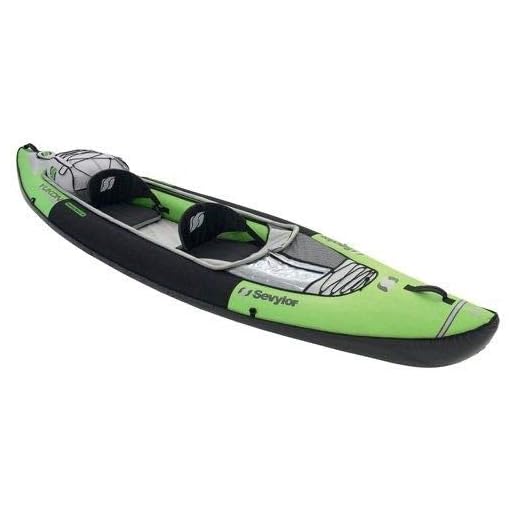 Sevylor - Kayak Inflable Yukon Kcc380, 2 Plazas, Color Verde Y Negro