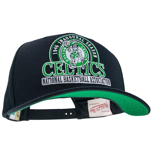 Mitchell & Ness Gorra Snapback Pro Crown NBA Inaugural Team - Boston Celtics, ajustable, para hombres, mujeres, niños, unisex, primavera, verano, otoño, invierno