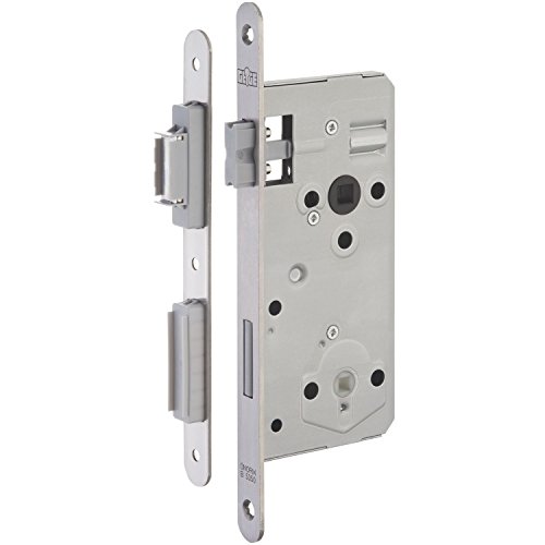 Preisvergleich Produktbild Gedotec Magnet-Fallenschloss Cludo Innentüren Einsteck-Schloss Edelstahl für Zimmertüren / WC - BAD - Toiletten / Dornmaß 50 mm / Einstemmschloss mit Rundstulp / 1 Stück - Türschloss für Holz-Türen