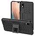 PUSHIMEI Samsung Galaxy A10 Case[not fit Galaxy A10e 5.8"],Galaxy M10 Case, with Kickstand Hard PC Back Cover Soft TPU Protection Phone Case Cover for Samsung Galaxy A10 6.2"(Black Kickstand)