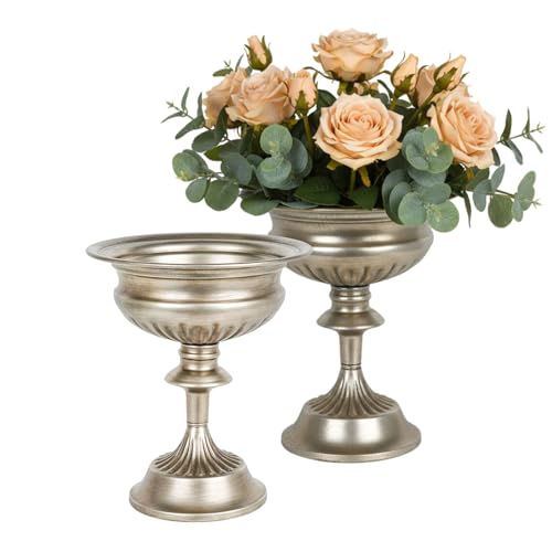 WORTH Small Urn Vases for Centerpieces Set of 2, Classic