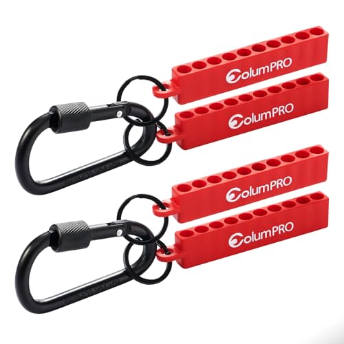 ColumPRO 40-Loch Bithalter Set (4-teilig) – 6,35mm (1/4 Zoll) Sechskant Bit-Organizer mit Karabiner für Gürtel & Schlüsselanhänger – Robuste Bit Aufbewahrung leer für Baustelle & Werkstatt