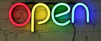 Laser Cut Studio Neon Sign Board Decorative Wall Decor for Wedding Party Kids Room Living Room House Bar Pub Hotel Beach Recreational/Valentine Gift Girlfirend (Hope) (Open)