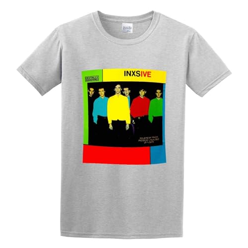 XIWA Inxsive Album Cover T-Shirt Graphic Tee Printed Top Mens Grey Shirt M