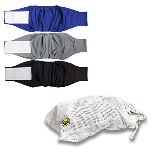 PET MAGASIN Large Original Belly Wrap & Pet Magasin Laundry Bag Bundle