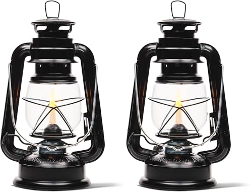 Lamplight Large Paraffin Oil IndoorLamp, HurricaneLamp, Emergency Kit, 52664 Farmer’s Lantern Indoor OilLamp, Black, Original (Pack of 2)