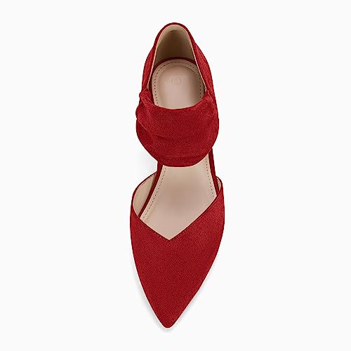 Image of Coutgo Womens Low Kitten Heel Dress Shoes Pointed Toe Slip on Ankle Strap Cutout Elegant Party Wedding Pumps