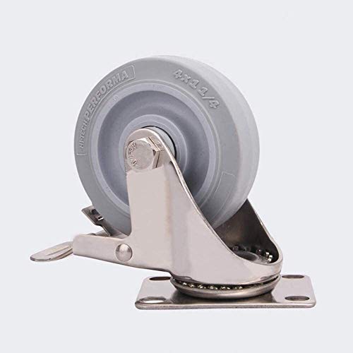 Roulettes pivotantes robustes 75 100 125 mm roulette caoutchouc avec frein - 2