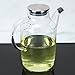 QWORK 1200ML/40Oz Large Glass Cooking Oil Bottle with Stainless Steel Lid, Oil & Vinegar Dispenser Bottle for Olive Oil, Vinegar, Soy Sauce, Kitchen No Drip Liquid Container