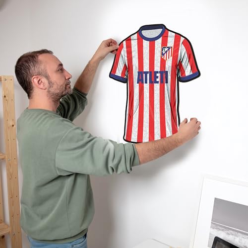 Iconic Puzzles - Atletico Madrid, Camiseta, Rompecabezas de Madera con Licencia Oficial, Regalo para Adultos y Niños, Talla M, 270 Piezas