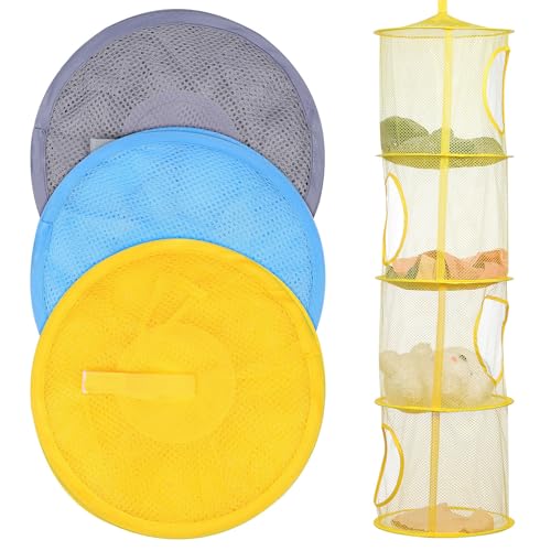 Cesta para secado de calcetines transpirable con compartimentos múltiples en pack de 3 2