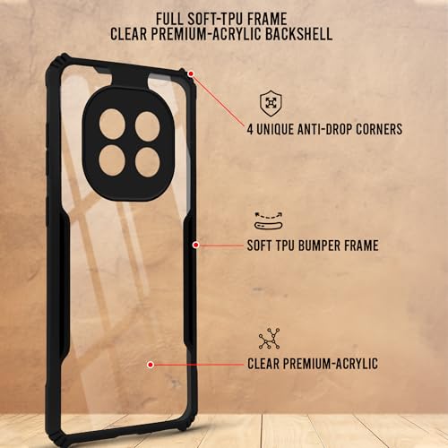 Image of Jkobi Back Cover Case for Realme P2 Pro (Shockproof with Polycarbonate Clear Panel | Professional Black)