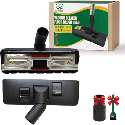 EZ SPARES Universal Vacuum Cleaner Floor Brush Attachment,Compatible with Most Brand,Hoover, Eureka, Rainbow,Shop VAC,Nozzle Tool, 2-in-1 for Hard Floor&Carpet (With An Adapter and Mini Clean Brush)