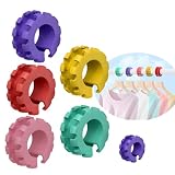 Vikooyes 5+1Pcs Silicone Clothes Hanger Fixed Ring Hook Windproof Clothes Hanger Spacer Anti-Off Hanger Fixing Hook for Clothes Drying Rack(Random Color)