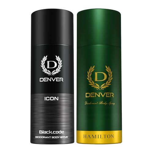 Image of Denver Black Code Icon & Hamilton - 150 ML Each, Pack of 2| Deodorant For Man