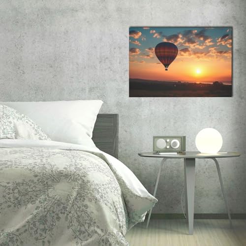 Impression HD montgolfière coucher de soleil : décoration murale de chambre - 4