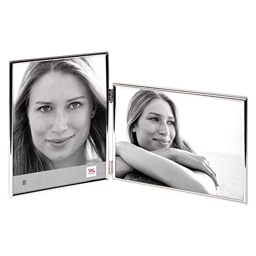 walther design WD118S Chloe, double cadre portrait en métal  2X 13x18 cm (1 horiz./1 verti.),  argent