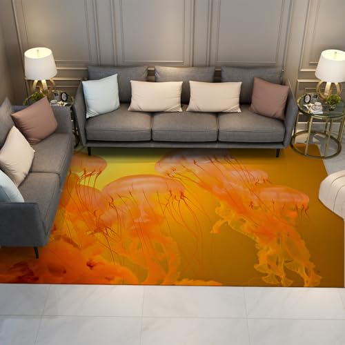 Tapis doux antidérapant et lavable jaune 90x150 cm