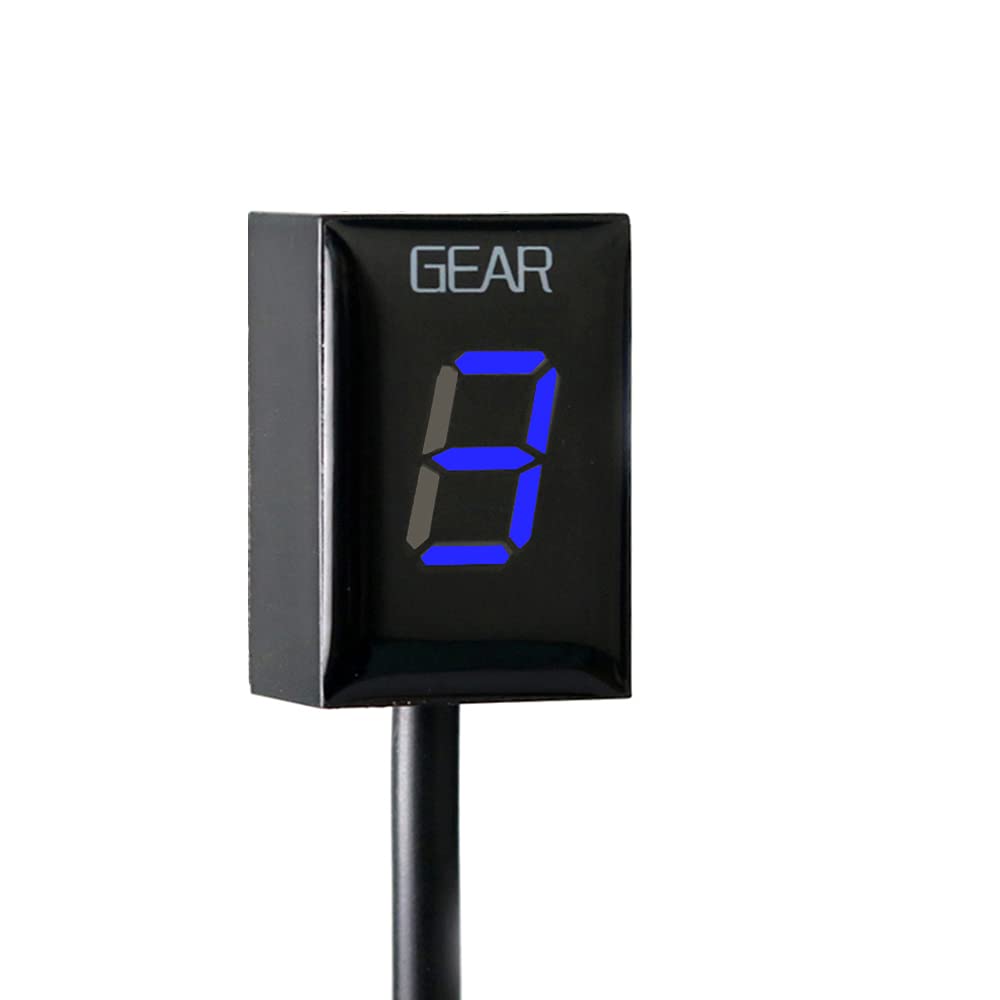 Indicador de engranaje de motocicleta para Honda CBR CB500X CB400SF CB650F CB1300 CBR600RR CB1000R Cb650r VFR800 Digital Meter Pantalla LED impermeable Plug and play (azul)